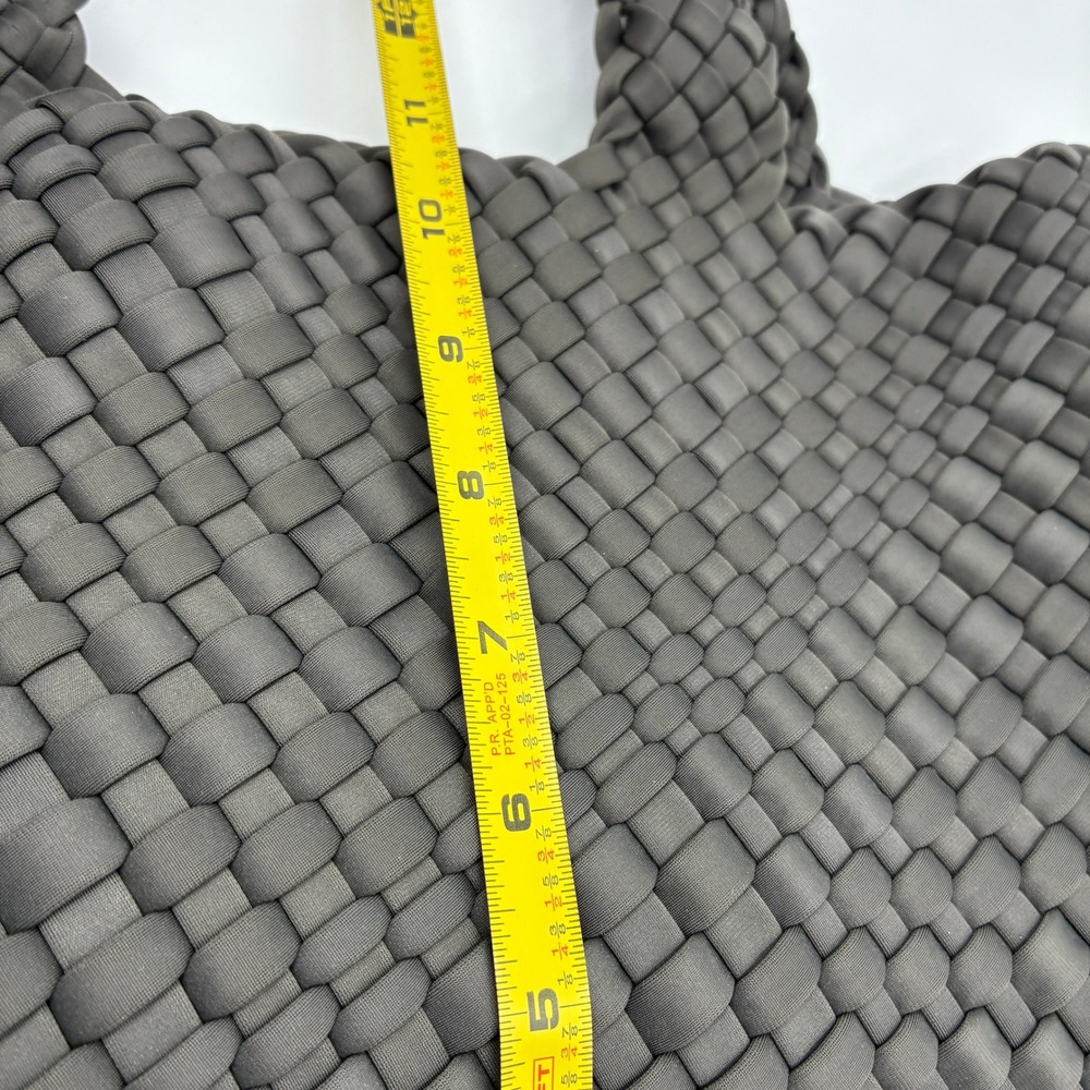 Bindya New York Handcrafted Woven Tote Bag Charcoal Grey Braided Handle NEW - Picture 8 of 13